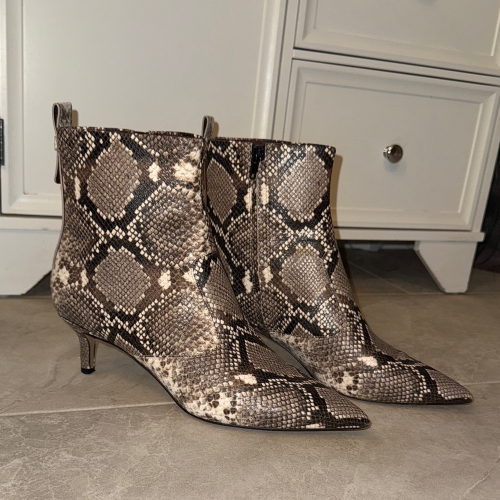 Franco Sarto Snakeskin Pattern Ankle Booties